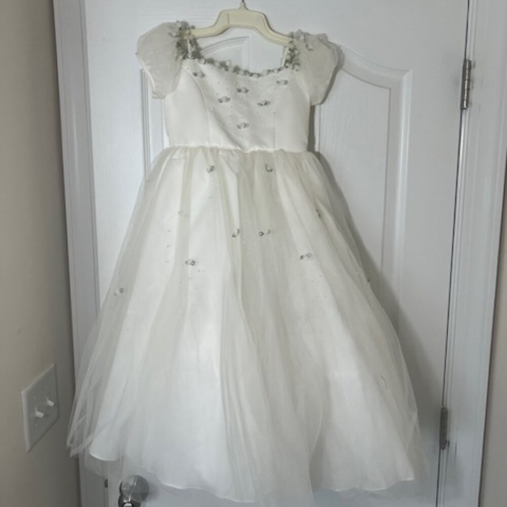 Elegant White Kids Formal Dress